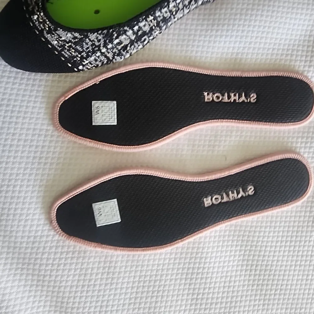 Rothy's Women's Black and White Flats